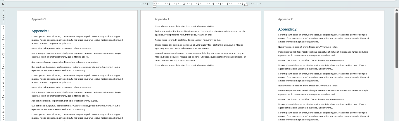 Section break headers in Word